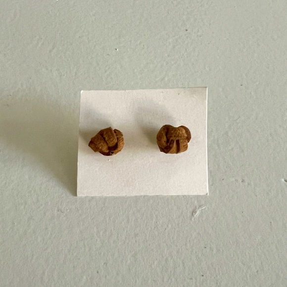 Leather Knot Earrings - Picture 1 of 3